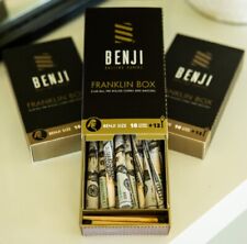 NEW BENJI $100 BILL PRE ROLLED HMP PAPER CONES - 'FRANKLIN' Box of 10 w/ TIPS picture