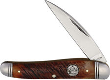 Queen City Brown Sawcut Bone Folding Stainless Wharncliffe Pocket Knife 010 picture