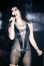 CHER 24X36 POSTER STUNNING VERY REVEALING BLACK COSTUME TATTOO CONCERT SINGING picture