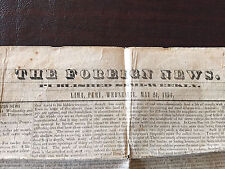 Very Rare 1854 English Language Newspaper The Foreign News from Lima Peru picture