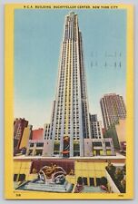 Postcard RCA Building Rockefeller Center New York City NY Linen picture