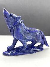 1pc Natural lapis lazuli Quartz Carved wolf Crystal Reiki Healing Decor gift picture
