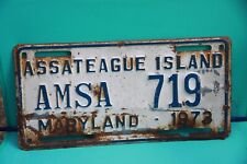 1973  MARYLAND  License Plate ** ASSATEAGUE ISLAND * SPECIAL BEACH PERMIT * AMSA picture