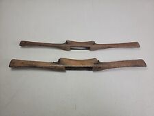 LOT OF 2 VINTAGE WOODEN SPOKESHAVE WOOD PLANES D. FLATHER & SONS & W. JOHNSON picture