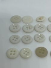Lot x 20 Vintage White Pearlized Shiny Acrylic Plastic 4-Hole Buttons 1/4 - 1/2