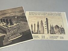 RMS Titanic & Olympic Cutaway View & Comparrison to world Landmarks, reprint picture