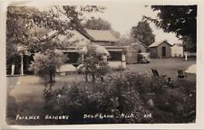 NW Bear Lake Manistee MI 1930s RPPC TINY COZY CABINS & A VACATION PARADISE picture