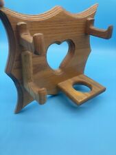 Vintage Wooden Heart Hanging Wall Decor Bathroom Hair Blow Dryer Caddy picture