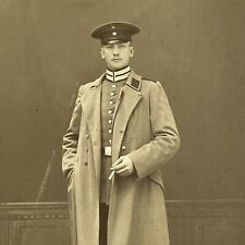 Antique Cabinet Card Photograph Handsome Man Soldier Killed WW1 ID Fritz Hausler picture