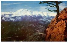 Pikes Peak Colorado Chrome Postcard Posted 1955 Dix Inc. Color Productions picture