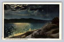 CA-California, Moonlight On The Salton Sea, Antique, Vintage Souvenir Postcard picture