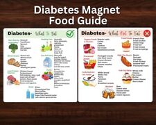 Fridge Magnetic Diabetes Food List, Type 1 & 2 Diabetes Food Chart  picture