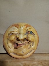 Vth WINKING MAN IN THE MOON Plaque Figural Painted Folk Art Face Halloween picture