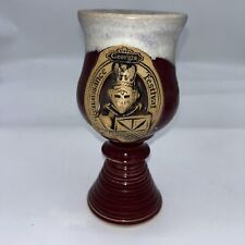2001 Georgia RENAISSANCE FESTIVAL Knight Beer Mug Wine Glass Hand Made Pottery picture