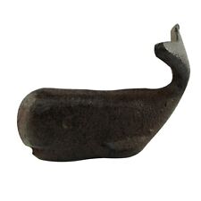Small Cast Iron Sperm Whale Paperweight Nautical Whales Beach Home Desk Decor picture