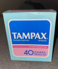 Vintage Tampax Tampons 40 Slender Regular Prop Movie Set Sealed Box Light Medium picture