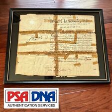 JOHN HANCOCK * PSA/DNA * Signed Militia Appointment Autograph Full Signature picture