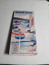 Vintage Road Map Minnesota 1960 Census Standard Gas Oil  picture