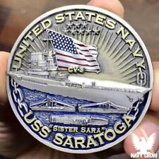 USS Saratoga CV-3 Aircraft Carrier WW2 Warship USN Veteran Challenge Coin picture