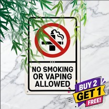 No Smoking No Vaping Retro Tin Sign Commercial Garage Wall Plaque 8x12 Metal picture