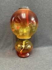 ANT/VTG P & A Risdon Mfg. Co Danbury Ct Amberina Glass Globe Oil Hurricane Lamp. picture