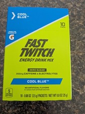 Gatorade 1 Box FAST TWITCH 10 Powder Sticks ~ GLACIER FREEZE Caffeine 2026 READ picture