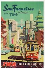 San Francisco California via TWA, Trans World Airlines Ad, CA - Modern Postcard picture