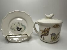 Lori Siebert Whimsical Bird Tea Cup & Saucer with Lid EUC  picture