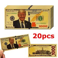 20PC President Donald Trump Colorized $1000 Dollar Bill Gold Foil Banknote picture