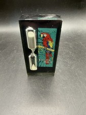 Vintage Costa Rica Scarlet Macaw Parrot Acrylic Lucite Hourglass Paperweight  picture