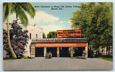 Postcard Entrance to Musa Isle Indian Village, Miami, Florida linen F179 picture
