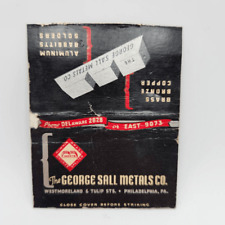 Vintage Bobtail Matchcover The George Sall Metals Co. Philadelphia Pennsylvania picture