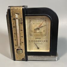 Airguide Vintage Barometer Thermometer Humidity Desktop Weather Station Art Deco picture