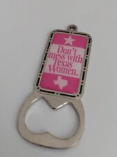 Don't Mess with Texas Women Keyring Bottle Cap Opener picture
