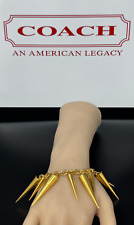Coach Vintage Tony Duquette Gold Plated Cone Spikes Sun Charm Chain Bracelet HTF picture