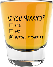 Is You Married Shot Glass, Engagement Gifts for Couples, Funny Shot Glasses for  picture