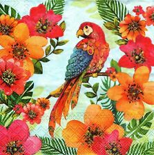 (2) Two Paper Lunch Napkins for Decoupage/Mixed Media - Tropical Parrot picture