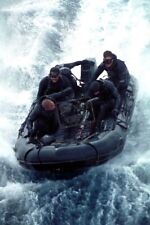 US NAVY SEAL TEAM 5 ABOARD A COMBAT RUBBER RAIDING CRAFT (CRRC) 8X12 PHOTOGRAPH picture