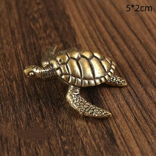 Vintage Brass Solid Turtle Statue Longevity Feng Shui Piece Animal Statue Gifts* picture