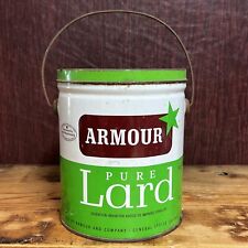 Vintage Armour Star Pure Lard 4Lbs Tin - Pail -  Bucket Chicago Illinois Handles picture