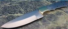 Fixed Blade Knife Finger Groove Drop point Blank Full Tang Brass Guard Length 9