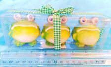 Set of Three - CUTE Frog Green Resin Figurines in Package picture