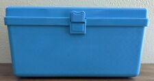 Vintage Wilson Wil-Hold Large Blue Plastic Sewing Box USA Excellent Condition picture