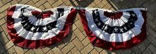 American Patriotic Fan Flags Set 2-each Bunting Swag Full Banner 4 Feet x 2 Feet picture