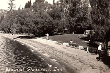 1950s LAKE TAHOE NEVADA GLENBROOK INN BEACH RESORT RPPC POSTCARD 1891 picture