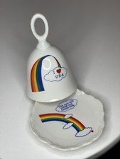 Vintage Collectible Ceramic Bell 1990  Bell and under Plate "I LOVE USA" picture