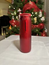 Starbucks 2023 Xmas Holiday Red Stainless Steel Ribbed Tumbler Insulated 16 Oz picture
