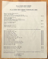 Placebo Records Order Form 1980s Punk Hardcore Record Label Phoenix AZ Arizona picture