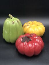 Hobby Lobby 2017 Set Of 3 Glass Gourds Fall Multi. Large. Rare.  See Pics. picture
