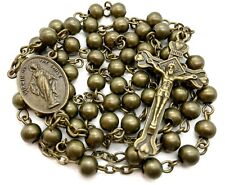Metal Beads Combat Rosary Necklace St Therese Virgin Of The Smile Medal WW2 picture